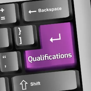 Keyboard with Qualifications on the enter key