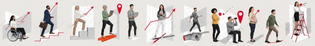 banner -people walking up steps depicting career progression